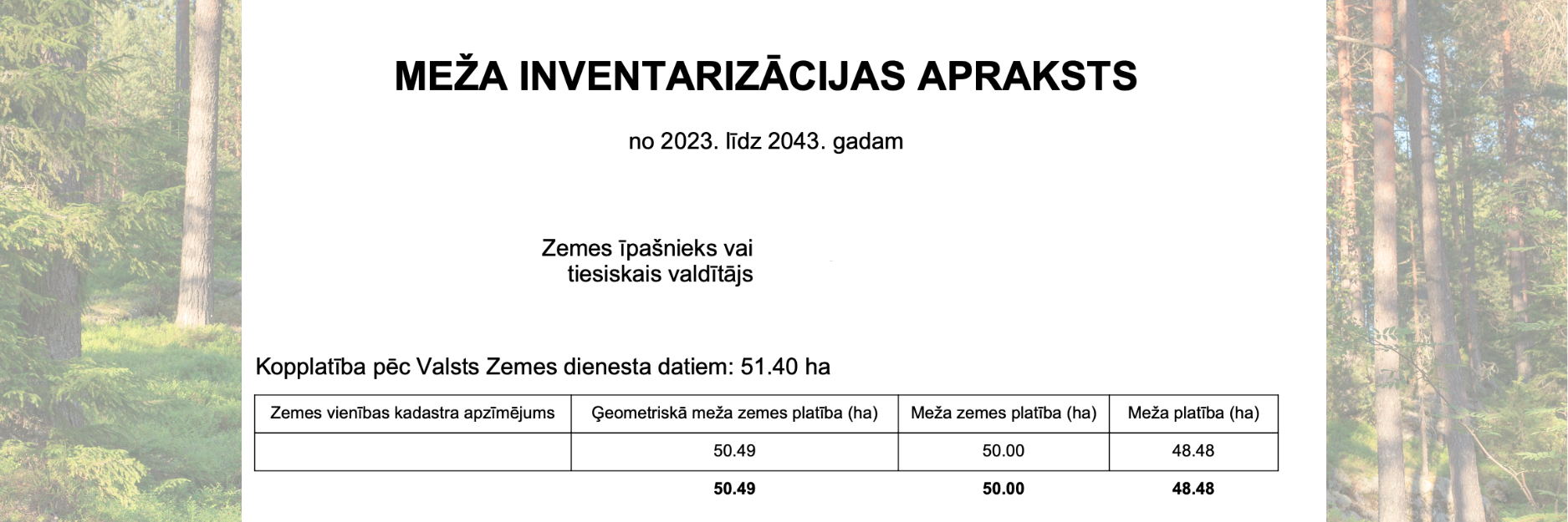 meža inventarizācija