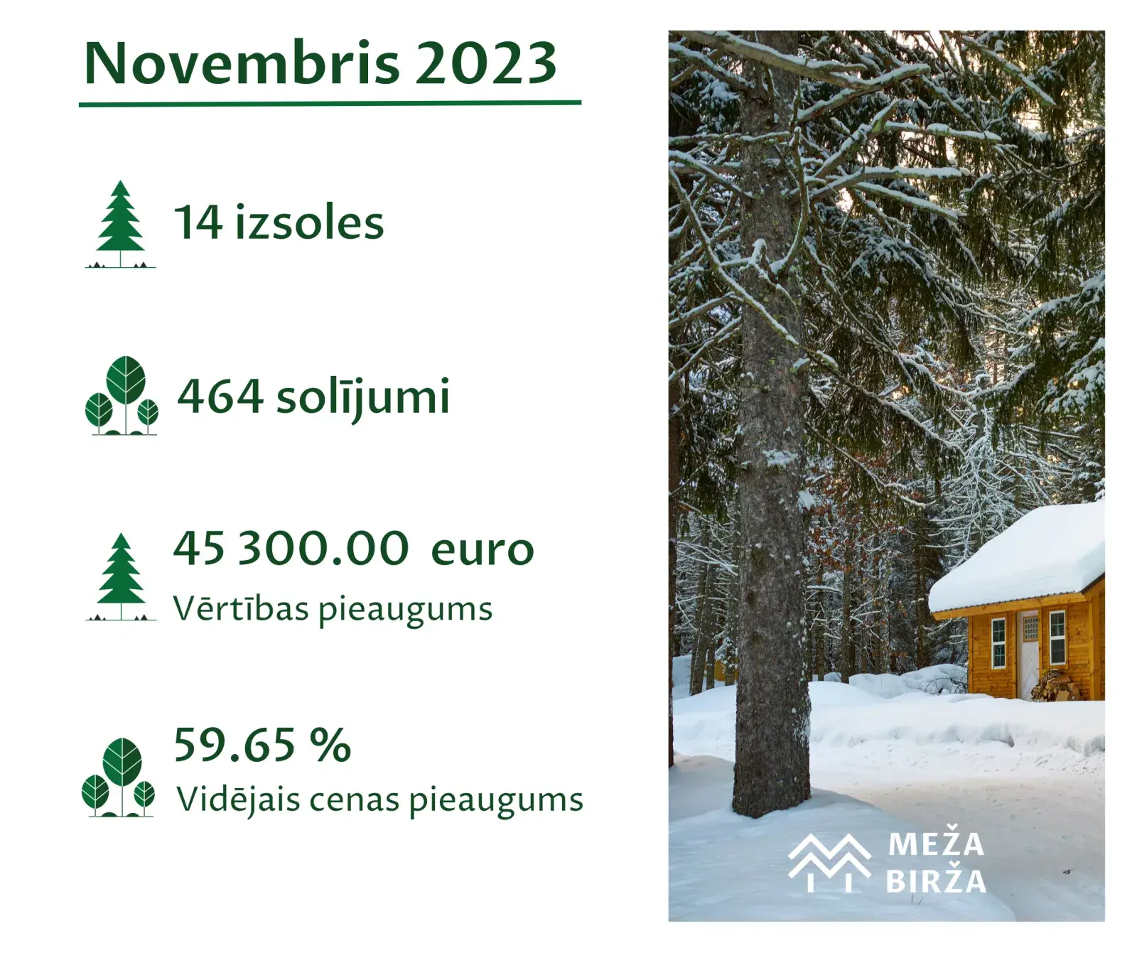 Novembra cirsmu cenu statistika meža birža