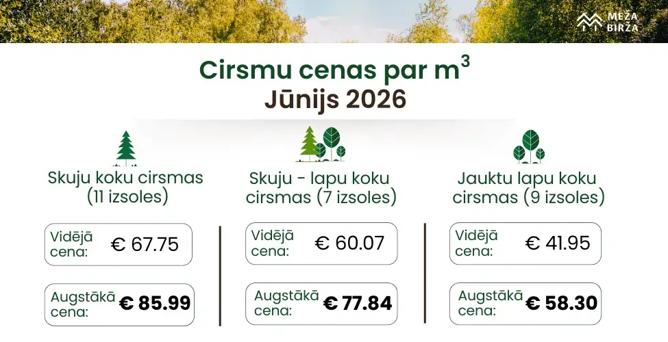 Cirsmu cenas jūnijs